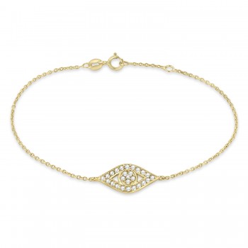 Evil Eye Diamond Bracelet in 14k Yellow Gold (0.42ct)