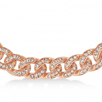 Diamond Miami Cuban Chain Bracelet 14k Rose Gold (3.05ct)