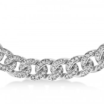 Diamond Miami Cuban Chain Bracelet 14k White Gold (3.05ct)