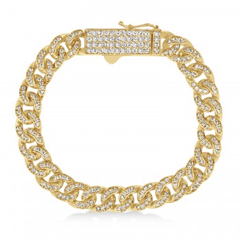 Diamond Miami Cuban Chain Bracelet 14k Yellow Gold (3.05ct)