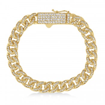 Diamond Miami Cuban Chain Bracelet 14k Yellow Gold (3.50ct)