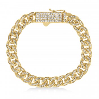 Diamond Miami Cuban Chain Bracelet 14k Yellow Gold (3.50ct)