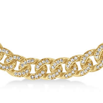 Diamond Miami Cuban Chain Bracelet 14k Yellow Gold (3.50ct)