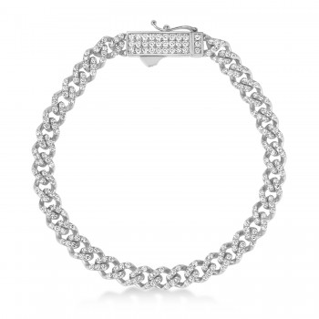 Diamond Link Chain Bracelet 14k White Gold (2.75ct)