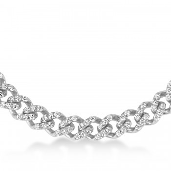 Diamond Link Chain Bracelet 14k White Gold (2.75ct)