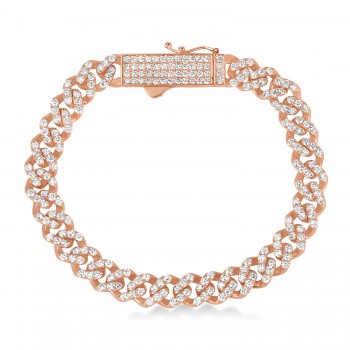 Diamond Link Chain Bracelet 14k Rose Gold (5.00ct)