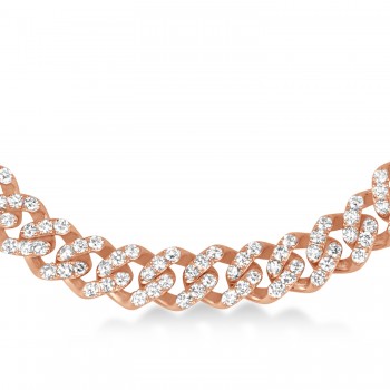 Diamond Link Chain Bracelet 14k Rose Gold (5.00ct)