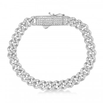 Diamond Link Chain Bracelet 14k White Gold (5.00ct)