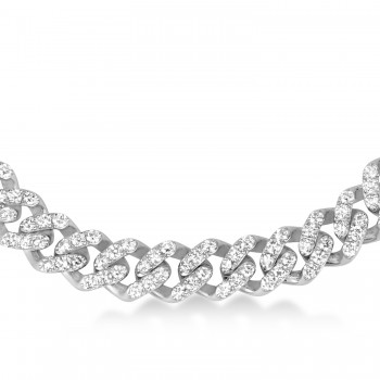 Diamond Link Chain Bracelet 14k White Gold (5.00ct)