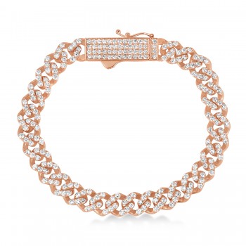 Diamond Link Chain Bracelet 14k Rose Gold (5.53ct)