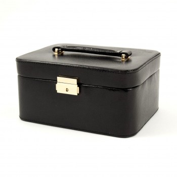 Leather Jewelry Box For 3 Watches w/ Compartments & Case