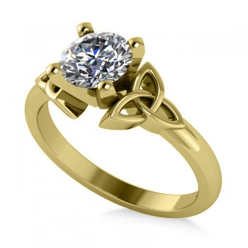 Celtic Love Knot Solitaire Engagement Ring Setting 14k Yellow Gold