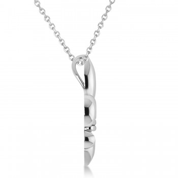 Fleur De Lis Pendant Necklace 14k White Gold