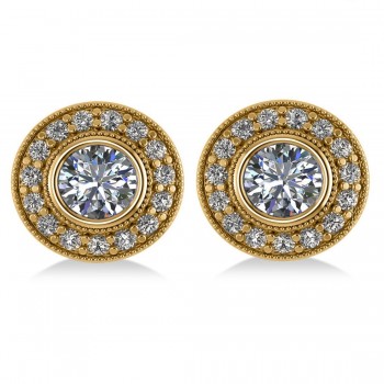 Diamond Halo Round Earrings 14k Yellow Gold (2.90ct)