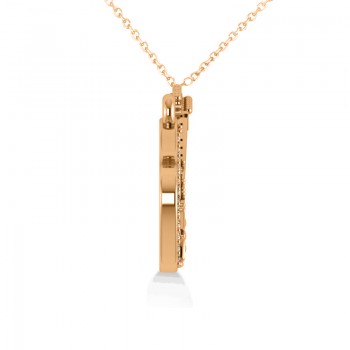 Diamond Guitar Music Pendant Necklace 14k Rose Gold (0.07ct)