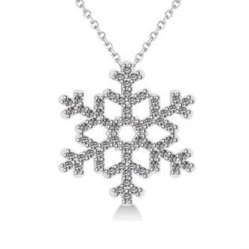 Diamond  Snowflake Pendant Necklace 14k White Gold (0.66ct)