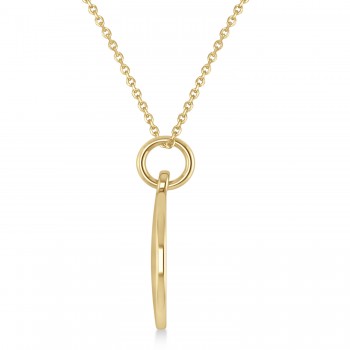 Diamond Musical Beam Note Disc Pendant Necklace 14K Yellow Gold (0.10ct)