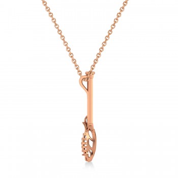 Lacrosse Stick Charm Pendant Necklace 14K Rose Gold