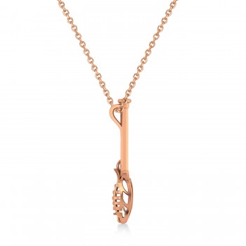 Lacrosse Stick Charm Men's Pendant Necklace 14K Rose Gold