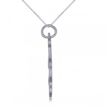Puzzle Piece Pendant Necklace in Textured 14k White Gold