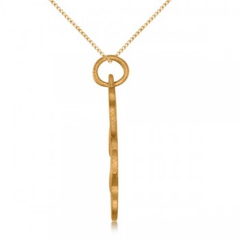 Puzzle Piece Pendant Necklace in Textured 14k Yellow Gold