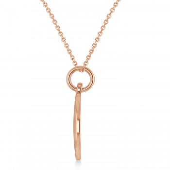 Diamond Eight Note Musical Disc Pendant Necklace 14K Rose Gold (0.09ct)