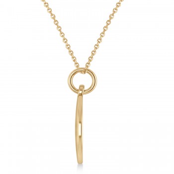 Diamond Eight Note Musical Disc Pendant Necklace 14K Yellow Gold (0.09ct)