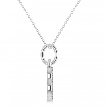 Aries Zodiac Diamond Pendant Necklace 14k White Gold (0.12ct)