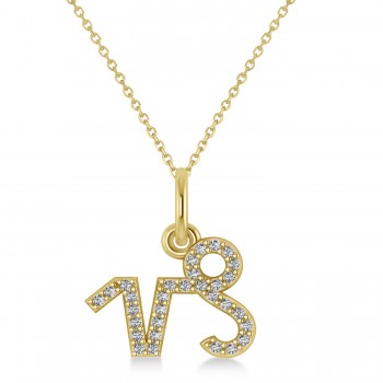 Capricorn Zodiac Diamond Pendant Necklace 14k Yellow Gold (0.155ct)