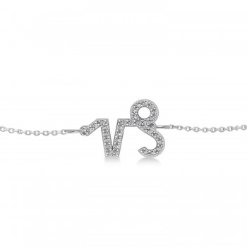 Capricorn Zodiac Diamond Bracelet 14k White Gold (0.155ct)