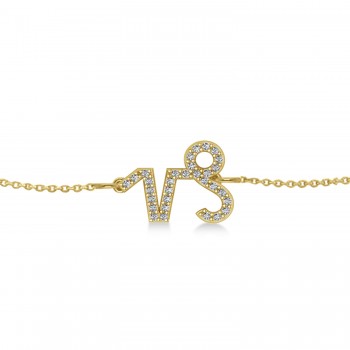 Capricorn Zodiac Diamond Bracelet 14k Yellow Gold (0.155ct)