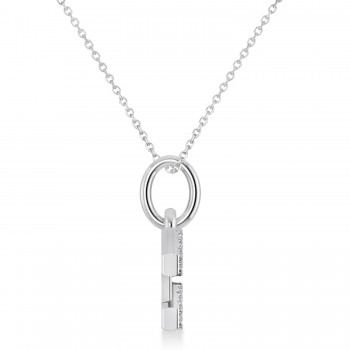 Aquarius Zodiac Diamond Pendant Necklace 14k White Gold (0.15ct)