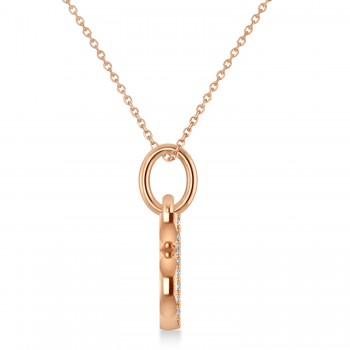 Taurus Zodiac Diamond Pendant Necklace 14k Rose Gold (0.12ct)