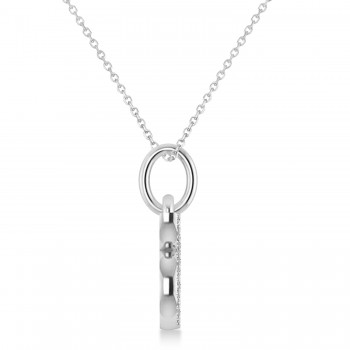 Taurus Zodiac Diamond Pendant Necklace 14k White Gold (0.12ct)