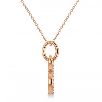 Gemini Zodiac Diamond Pendant Necklace 14k Rose Gold (0.15ct)