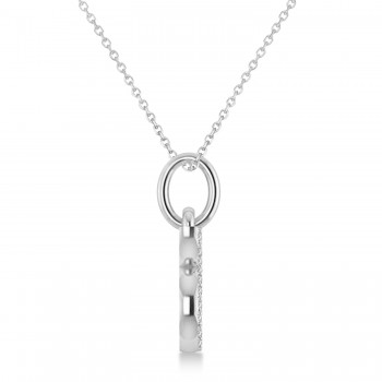 Gemini Zodiac Diamond Pendant Necklace 14k White Gold (0.15ct)