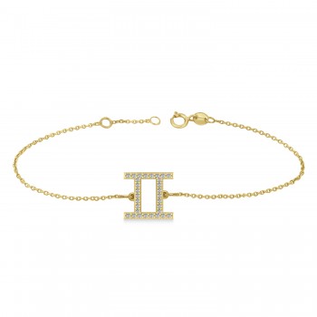 Gemini Zodiac Diamond Bracelet 14k Yellow Gold (0.15ct)