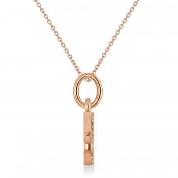 Cancer Zodiac Diamond Pendant Necklace 14k Rose Gold (0.18ct)