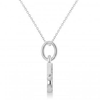 Cancer Zodiac Diamond Pendant Necklace 14k White Gold (0.18ct)