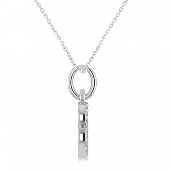 Leo Zodiac Diamond Pendant Necklace 14k White Gold (0.125ct)