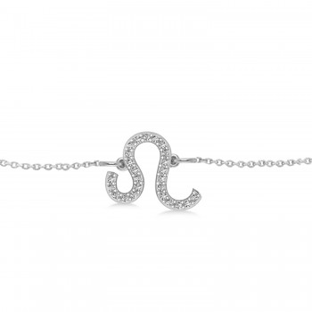 Leo Zodiac Diamond Bracelet 14k White Gold (0.125ct)