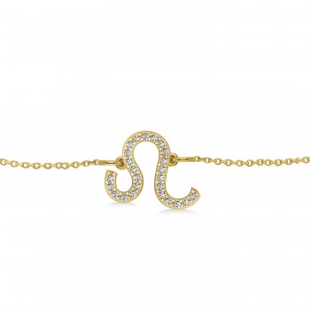 Leo Zodiac Diamond Bracelet 14k Yellow Gold (0.125ct)