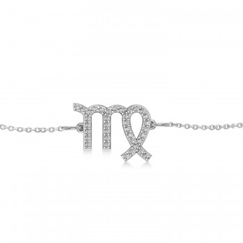 Virgo Zodiac Diamond Bracelet 14k White Gold (0.18ct)