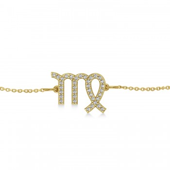 Virgo Zodiac Diamond Bracelet 14k Yellow Gold (0.18ct)