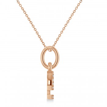 Libra Zodiac Diamond Pendant Necklace 14k Rose Gold (0.135ct)