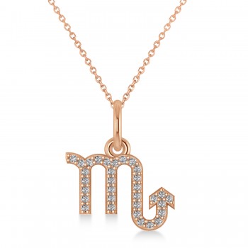Scorpio Zodiac Diamond Pendant Necklace 14k Rose Gold (0.16ct)