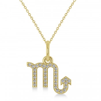 Scorpio Zodiac Diamond Pendant Necklace 14k Yellow Gold (0.16ct)