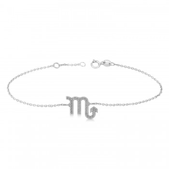 Scorpio Zodiac Diamond Bracelet 14k White Gold (0.16ct)