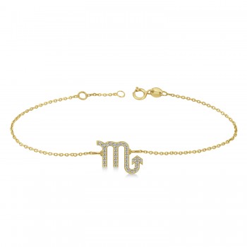 Scorpio Zodiac Diamond Bracelet 14k Yellow Gold (0.16ct)