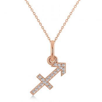 Sagittarius Zodiac Diamond Pendant Necklace 14k Rose Gold (0.10ct)